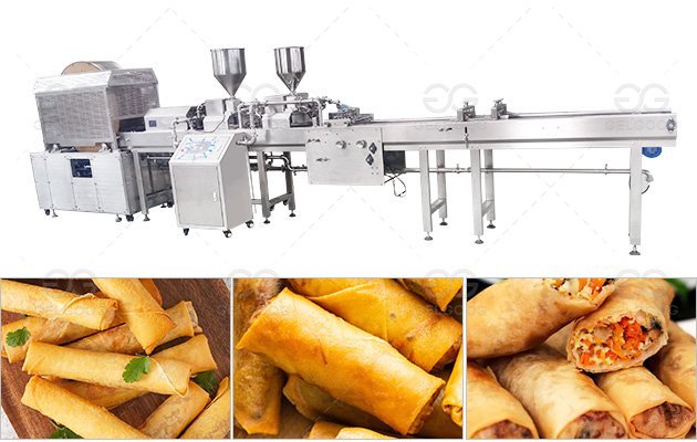 5000pcs/h Industrial Spring Roll Production Line For Pastry