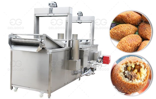 Automatic Lebanese Kibbeh Kubba Frying Machine in Factory