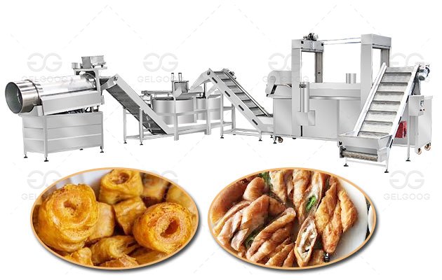 Continuous Fried Pork Intestine Production Line Price 200KG/H