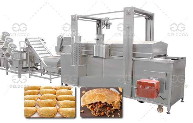 Industrial Meat Pie Frying Machine 400kg/h with Gas Heating