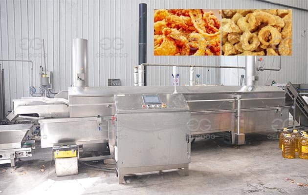 Continuous Pork Scratchings Frying Machine